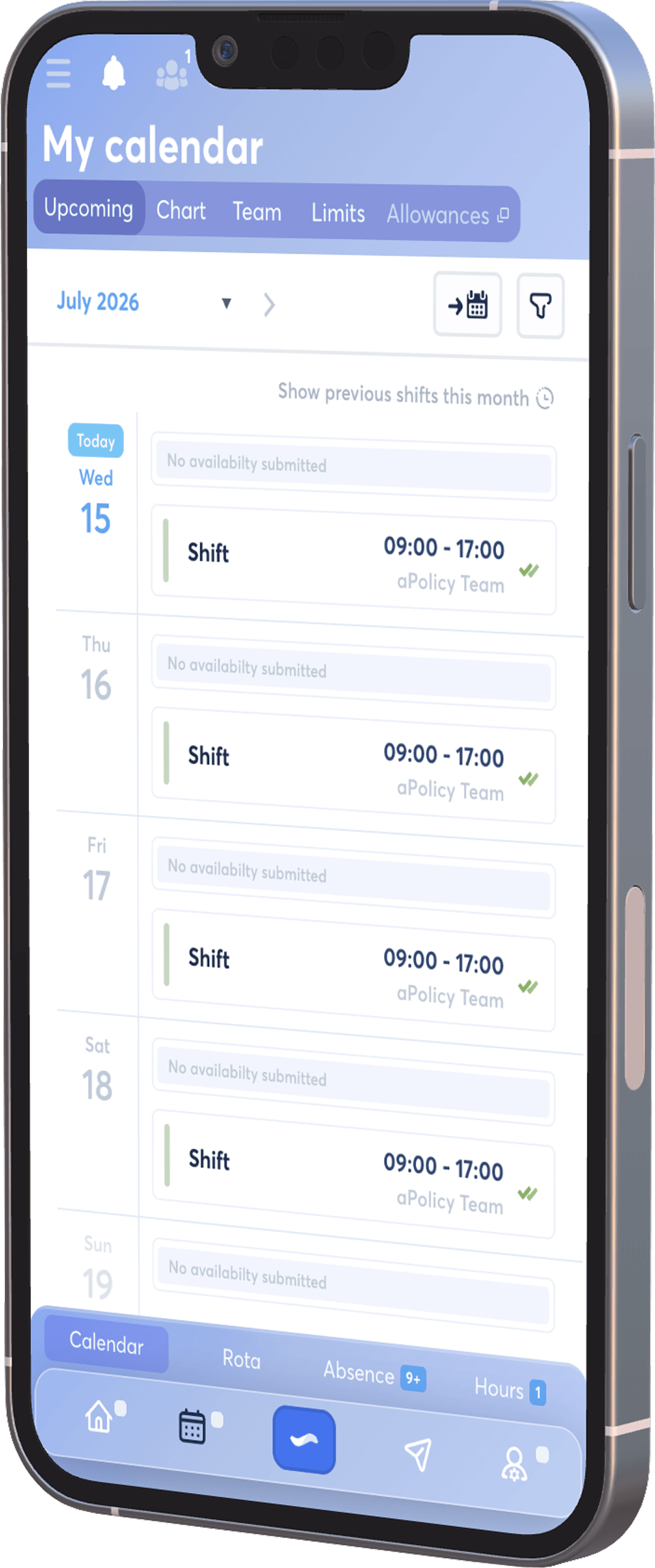 Polly's staff viewing FlowRota shifts on a mobile phone