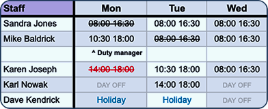 Excel rota example
