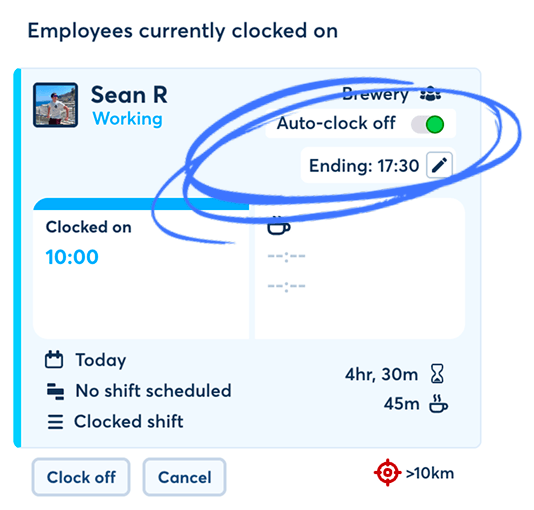 FlowRota employee shift record