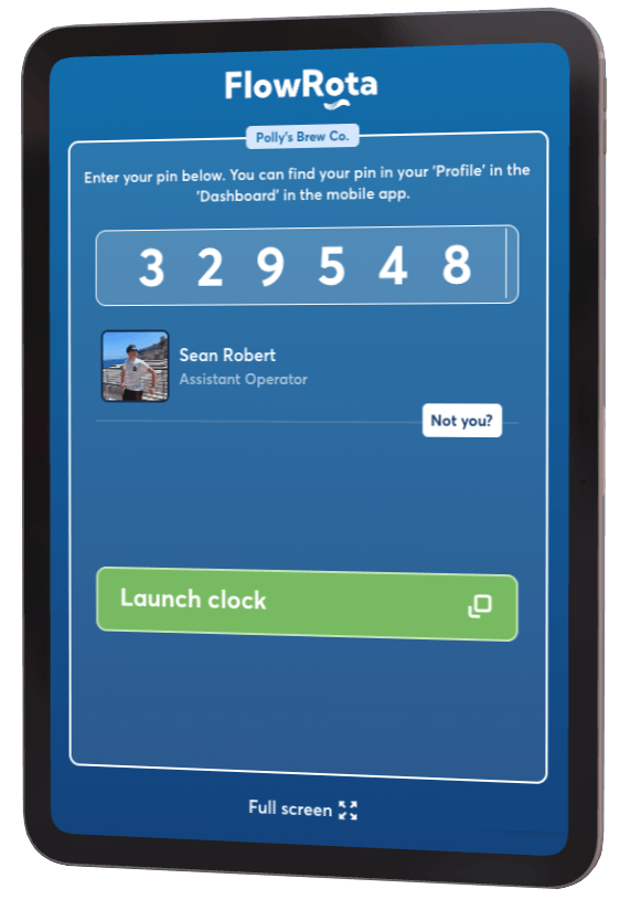 FlowRota shared employee clocking