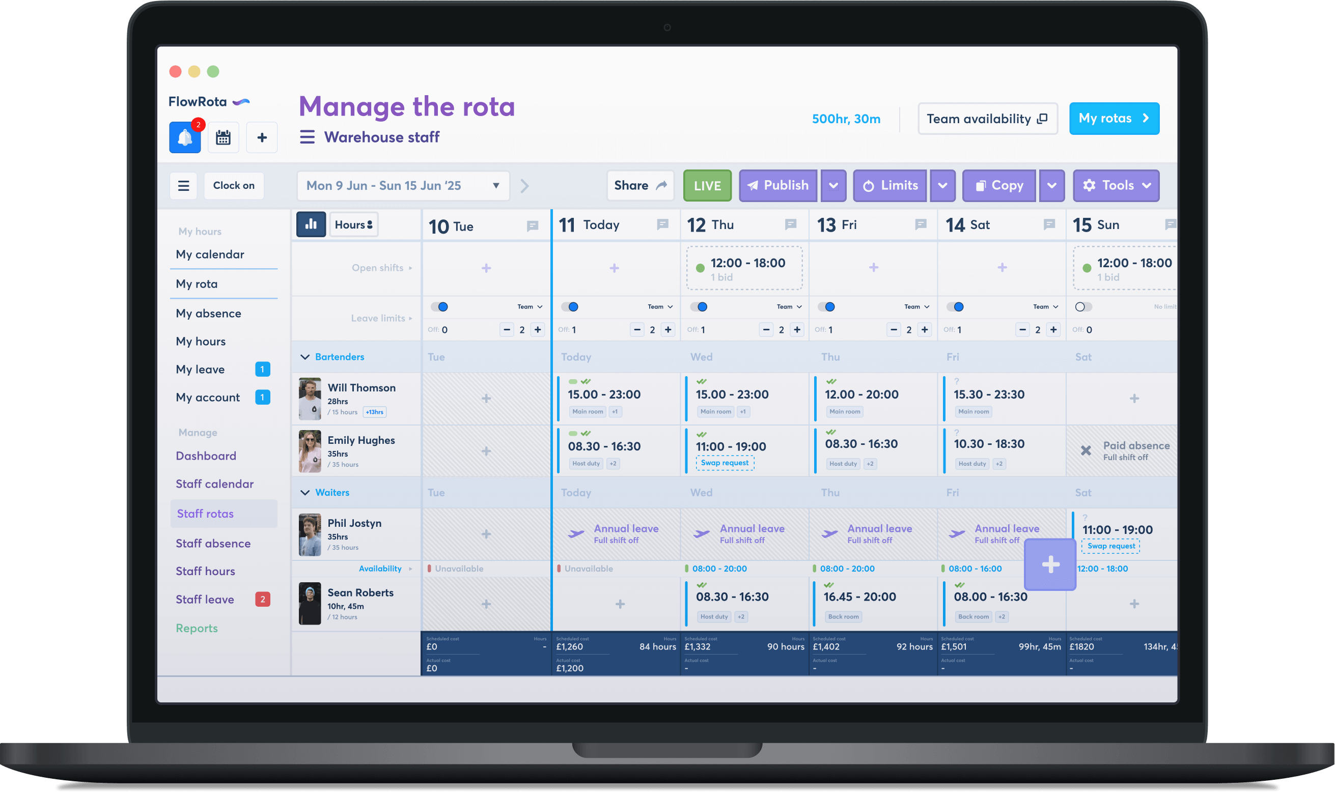 FlowRota rota system
